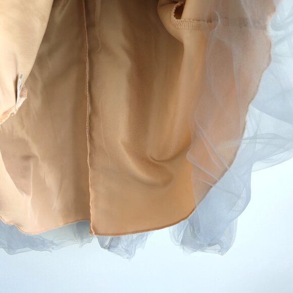 Trish Scully Child Dusty Blue Sequin Tulle Dress With Puff Sleeves | Size 5 - Picture 6 of 9